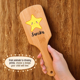 Personalized Wooden Hair Brush for Kids - Star Fish (PREPAID ONLY)