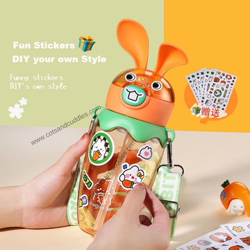Bugsy Bunny Ears Water Bottle 580ml: Playful Design, Leak-Proof, and Safe for Kids