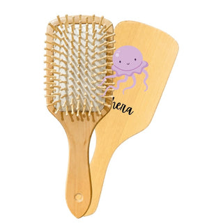 Personalized Wooden Hair Brush for Kids - Octopus (PREPAID ONLY)