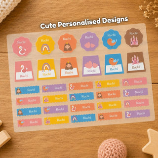 Personalized Iron On Label Sticker - Princess Sparkle (32pc) (PREPAID ONLY)