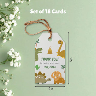 Personalized Thank You Tags for Return Gifts - Dino (18pcs) (PREPAID ONLY)