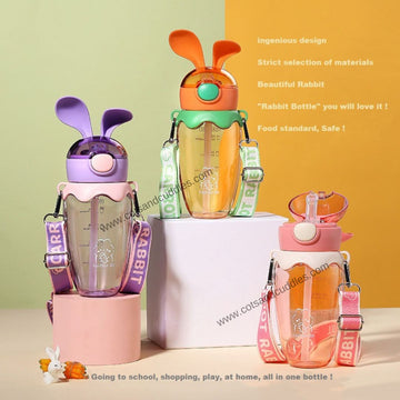 Bugsy Bunny Ears Water Bottle 580ml: Playful Design, Leak-Proof, and Safe for Kids