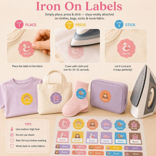 Personalized Iron On Label Sticker - Princess Sparkle (32pc) (PREPAID ONLY)