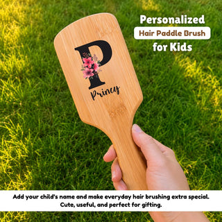 Personalized Wooden Hair Brush for Kids - Alphabet (PREPAID ONLY)
