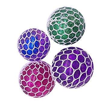 Mesh Glitter Squishy Fidget Toy Ball (Anti Stress Anxiety Toy) - 1 pc
