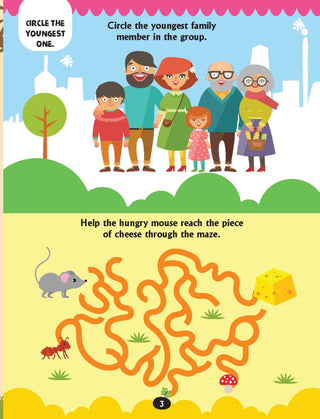 Brain Train Activity Book for Kids Age 4+ – With Colouring Pages, Mazes, Puzzles and Word searches Activities