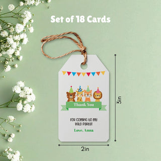 Personalized Thank You Tags for Return Gifts - Animal Party (18pcs) (PREPAID ONLY)