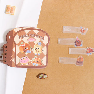Kawaii Toast Shaped Spiral Notebook | Cute Bread Character Mini Notepad