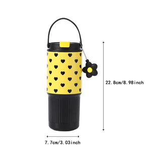 Kawaii Insulated Tumbler with Handle & Charm – 750ml