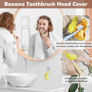 Cute Banana Shape Toothbrush and Toothpaste Holder for Kids Home & Travel use 1pc