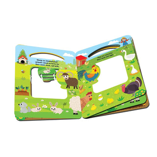 At the Farm Die Cut Window Board Book for Kids Age 3+ | Die Cut Shape Early Learning Picture Board Book