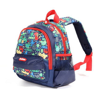 Dino Design Backpack with Front Pocket for Kids