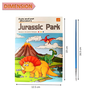 Doodle Delights: Compact Drawing Book with 6-Color Strip and Paintbrush (Jurassic Park)