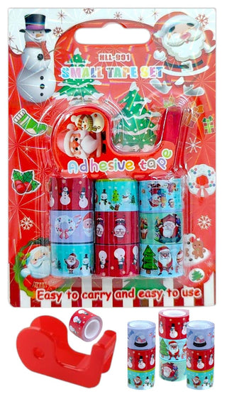 Christmas Theme Washi Sticker Tape Rolls with Dispenser