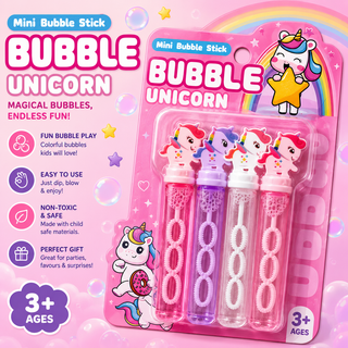 Mini Bubble Stick Set for Kids | Dinosaur, Unicorn, Kuromi & Doughnut