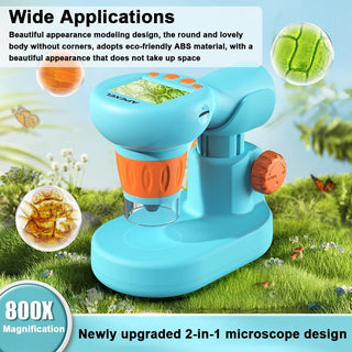 2-in-1 Digital Microscope Kit for Kids | Magnification with Screen (Prepaid Only)