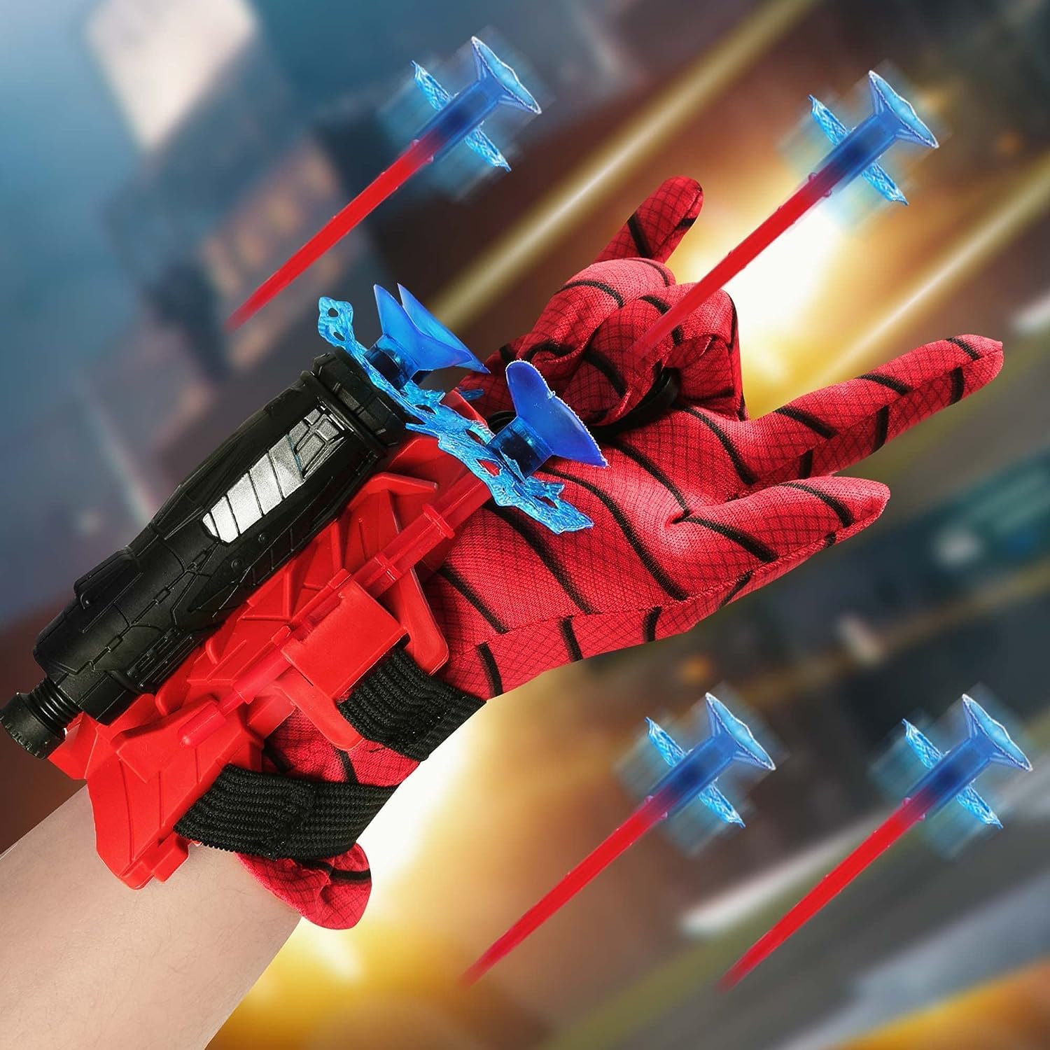 Spiderman Glove Web Launcher With Suction Cup Soft Dart Targeting Toy