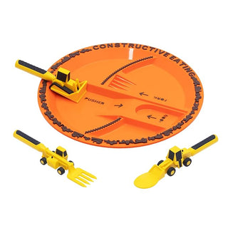 Constructive Eating Construction Plate & Utensils Set