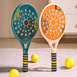 Sponge Ball with Round Hole Design Racket Indoor & Outdoor Game for Kids Age 3+ (Random)