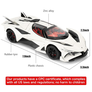 Premium Quality Die Cast Simulation Pull Back Sports Toy Car (Apollo EVO) (White)