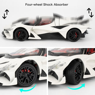 Premium Quality Die Cast Simulation Pull Back Sports Toy Car (Apollo EVO) (White)