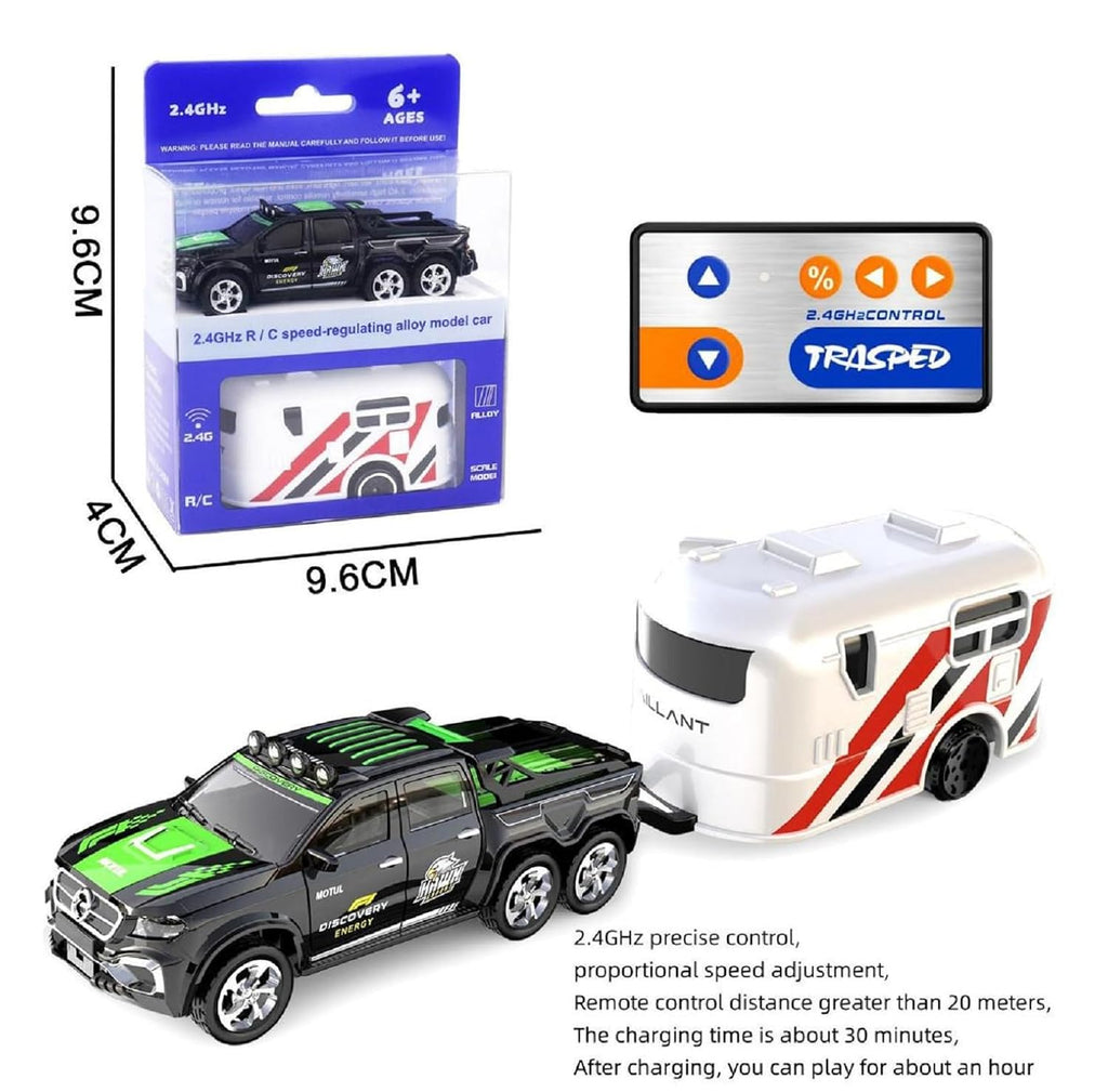Mini RC Car with Remote Control & Trailer | 2.4GHz Speed-Regulating Al ...
