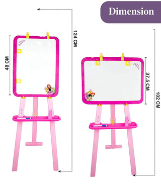 2-in-1 Standing Art Easel Board for Kids – Double Sided Whiteboard & Blackboard