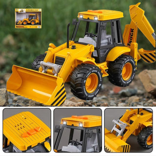 2-in-1 Excavator & Bulldozer Toy with Lights & Sound (Small)