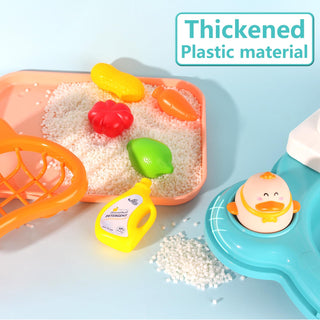 3-in-1 Running Water Play Sink Toy with Fishing Game & Kitchen Set