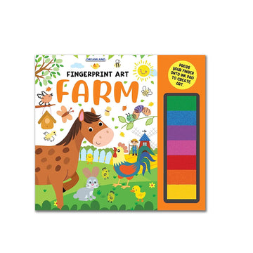 Farm Fingerprint Art Activity Book for Children Age 4 - 9 years with Thumbprint Gadget | Colouring Book for Kids