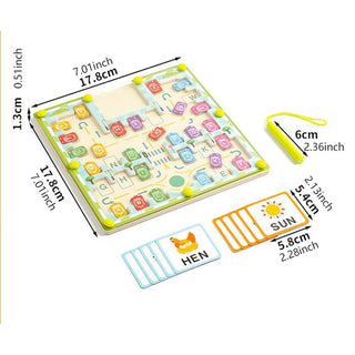 Small Parking Lot Wooden Magnetic Alphabet Maze Puzzle for Kid