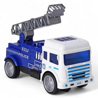 2-in-1 Police & Fire Control Ladder Truck Light & Sound Toy for Kids