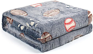 Soft Warm Cozy Furry Blanket Glow in The Dark (152CM X 122CM) (Football)