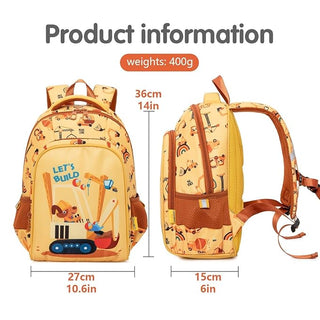Construction Theme Kids School Backpack – Stylish & Water-Resistant