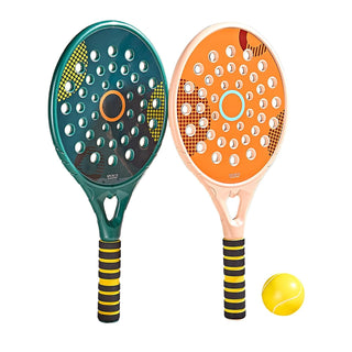 Sponge Ball with Round Hole Design Racket Indoor & Outdoor Game for Kids Age 3+ (Random)