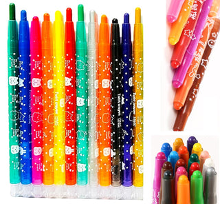 PACK OF 12 -  Color Twist Crayons for Kids for Birthday Return Gift (Small) (Prepaid Only)