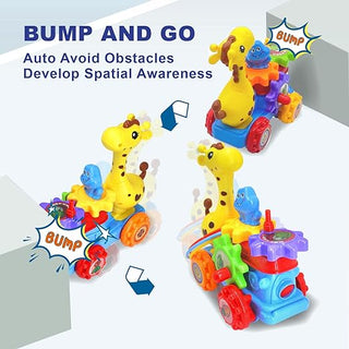 Ring Toss Throwing Game on Giraffe with Light & Sound 360 Rotating Car