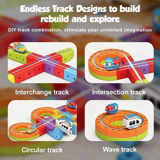 DIY Magnetic Train Building Blocks – Electric Anti-Gravity Track Set (51/32 Pcs Block Set)