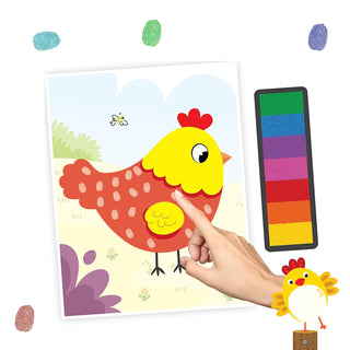 Farm Fingerprint Art Activity Book for Children Age 4 - 9 years with Thumbprint Gadget | Colouring Book for Kids