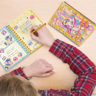 Kawaii Unicorn Spiral Diary with Stickers – A5 Holographic Journal for Kids