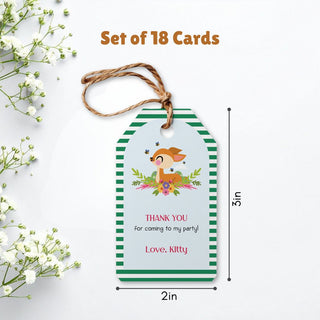 Personalized Thank You Tags for Return Gifts – Deer (18 Pcs) (PREPAID ONLY)