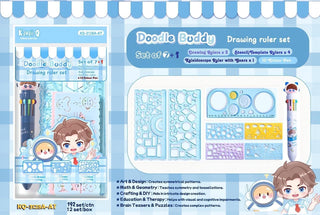 Drawing Ruler Set with 10-Color Pen