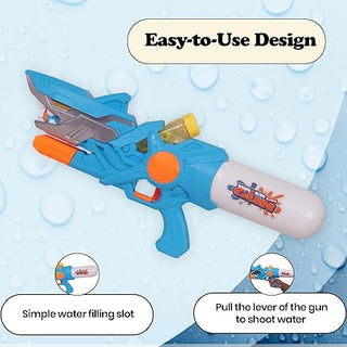 WISHKEY Shark Water Gun 570ml | Bubble Blowing Water Blaster for Kids