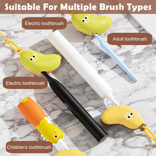 Cute Banana Shape Toothbrush and Toothpaste Holder for Kids Home & Travel use 1pc