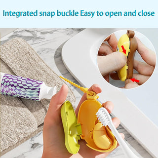 Cute Banana Shape Toothbrush and Toothpaste Holder for Kids Home & Travel use 1pc