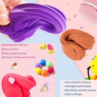 Cute Food Theme Air Dry Clay DIY Kits for Kids (1 pcs) (Random Design)