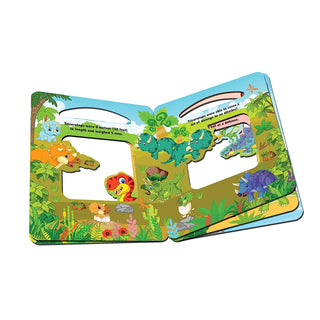 In the Dinosaurs World Die Cut Window Board Book for Kids Age 3+ | Die Cut Shape Early Learning Picture Board Book