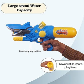 WISHKEY Shark Water Gun 570ml | Bubble Blowing Water Blaster for Kids