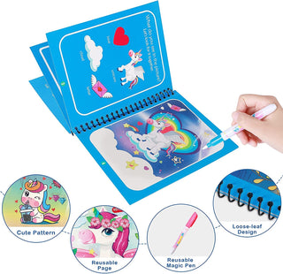 Magic Water Book for Kids – Reusable Mess-Free Coloring & Drawing Activity Book (Random)