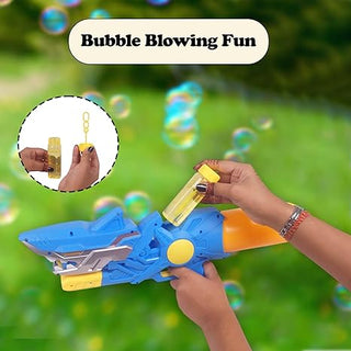 WISHKEY Shark Water Gun 570ml | Bubble Blowing Water Blaster for Kids
